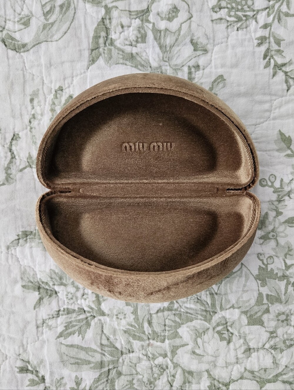 Miu Miu Olive Green Velvet Eyewear Case